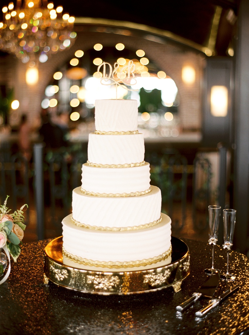 The Astorian Wedding, Houston Wedding, Ivory and Gold Wedding Cake
